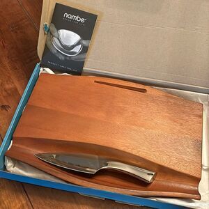 NEW in Box Nambe Drift Cheese Board & Knife